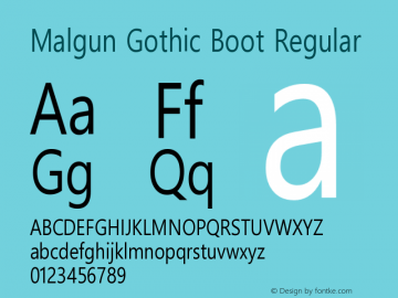 Malgun Gothic Boot Version 1.36图片样张