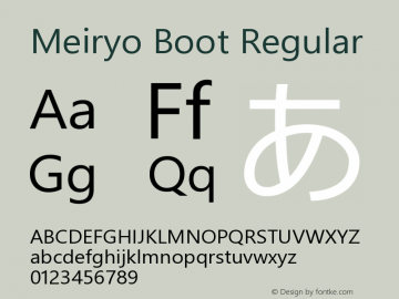 Meiryo Boot Version 1.36 Font Sample