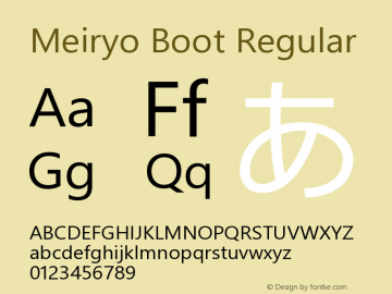 Meiryo Boot Version 1.36 Font Sample