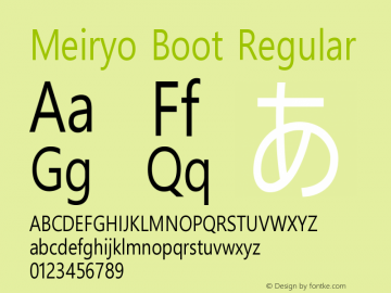 Meiryo Boot Version 1.36 Font Sample