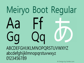 Meiryo Boot Version 1.36 Font Sample