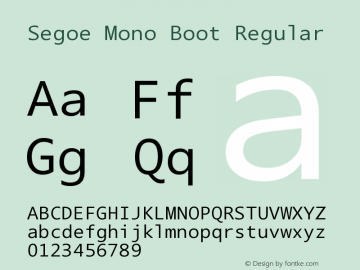 Segoe Mono Boot Version 1.36 Font Sample