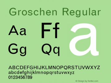 Groschen Regular Altsys Fontographer 3.5  11/25/92图片样张