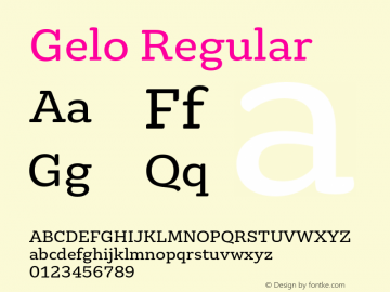 Gelo-Regular Version 1.000 Font Sample