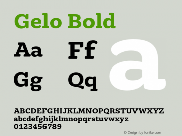 Gelo-Bold Version 1.000 Font Sample