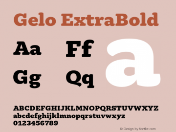 Gelo-ExtraBold Version 1.000 Font Sample