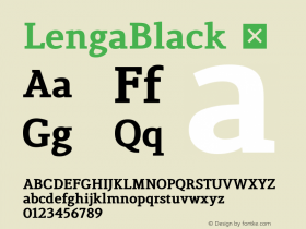 ☞LengaBlack Version 1.001;com.myfonts.eurotypo.lenga.black.wfkit2.3Sae Font Sample