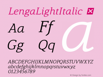 ☞LengaLightItalic Version 1.000;com.myfonts.easy.eurotypo.lenga.light-italic.wfkit2.version.3Sam图片样张