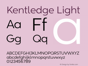 Kentledge-Light Version 1.000 Font Sample