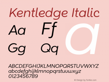 Kentledge-Italic Version 1.000图片样张