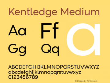 Kentledge-Medium Version 1.000 Font Sample