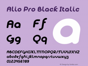Alio Pro Black Italic Version 1.003;PS 001.003;hotconv 1.0.88;makeotf.lib2.5.64775图片样张