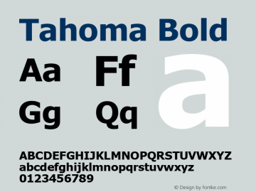 Tahoma Bold Version 5.22 Font Sample