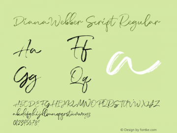 DianaWebberScript-SVG Version 1.000 Font Sample