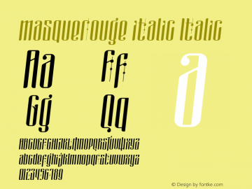 masquerouge italic Version 1.00 March 30, 2017, initial release图片样张