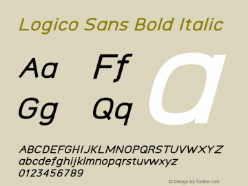 Logico Sans Bold Italic Version Font Sample