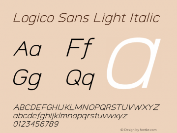 Logico Sans Light Italic Version图片样张