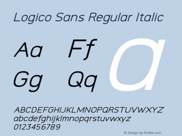 Logico Sans Italic Version Font Sample