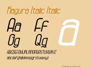 Kagura Italic Italic Version 1.00;November 1, 2018;FontCreator 11.5.0.2422 64-bit图片样张