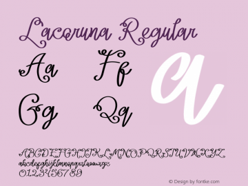 Lacoruna Version 1.00;November 1, 2018;FontCreator 11.5.0.2422 32-bit Font Sample