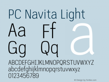 PC Navita Light Version 1.001 Font Sample