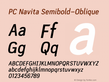 PC Navita Semibold-Oblique Version 1.001图片样张
