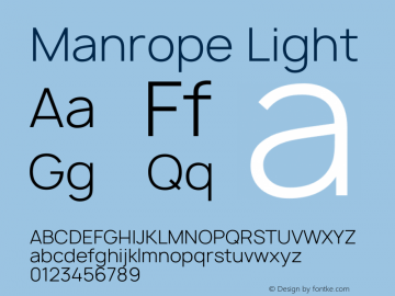 Manrope Light Version 1.200;PS 001.200;hotconv 1.0.88;makeotf.lib2.5.64775图片样张