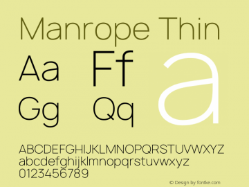 Manrope Thin Version 1.200;PS 001.200;hotconv 1.0.88;makeotf.lib2.5.64775图片样张