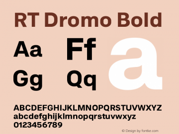 RT Dromo Bold Version 1.000;PS 001.000;hotconv 1.0.88;makeotf.lib2.5.64775 Font Sample
