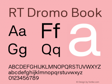 RTDromo-Book Version 1.000;PS 001.000;hotconv 1.0.88;makeotf.lib2.5.64775 Font Sample