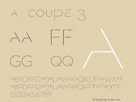 A. Coupe 3 Version 2.000;PS 002.000;hotconv 1.0.88;makeotf.lib2.5.64775 Font Sample