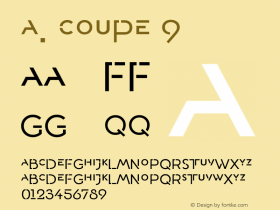 A. Coupe 9 Version 2.000;PS 002.000;hotconv 1.0.88;makeotf.lib2.5.64775 Font Sample