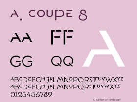 A. Coupe 8 Version 2.000;PS 002.000;hotconv 1.0.88;makeotf.lib2.5.64775 Font Sample