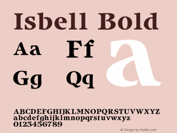 Isbell Bold 001.000 Font Sample
