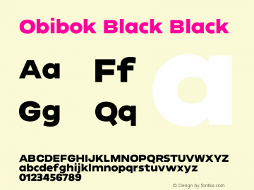 Obibok Black Version 1.000;PS 001.000;hotconv 1.0.88;makeotf.lib2.5.64775图片样张