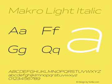 Makro Light Italic Italic Version 2.000图片样张