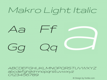 Makro Light Italic Italic Version 2.000图片样张