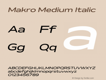 Makro Medium Italic Italic Version 2.000图片样张