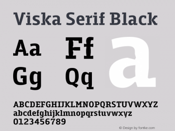 Viska Serif Black Version 1.001;PS 001.001;hotconv 1.0.70;makeotf.lib2.5.58329图片样张