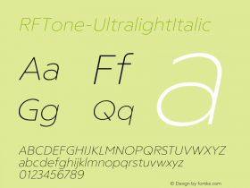 ☞RF Tone Ultralight Italic Version 1.000;com.myfonts.easy.russian-fonts.rf-tone.ultralight-italic.wfkit2.version.5cga图片样张