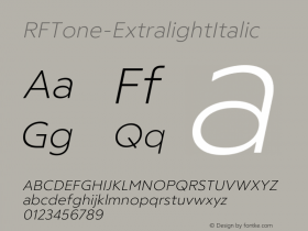 ☞RF Tone Extralight Italic Version 1.000;com.myfonts.easy.russian-fonts.rf-tone.extralight-italic.wfkit2.version.5cgk图片样张