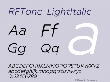 ☞RF Tone Light Italic Version 1.000;com.myfonts.easy.russian-fonts.rf-tone.light-italic.wfkit2.version.5cgw图片样张