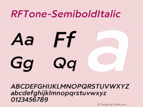 ☞RF Tone Semibold Italic Version 1.000;com.myfonts.easy.russian-fonts.rf-tone.semi-bold-italic.wfkit2.version.5cgy图片样张