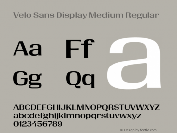 Velo Sans Display Medium Version 1.000;PS 1.0;hotconv 1.0.88;makeotf.lib2.5.647800 Font Sample