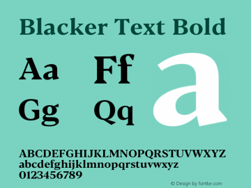 BlackerText-Bold Version 1.0 | w-rip DC20180110 Font Sample