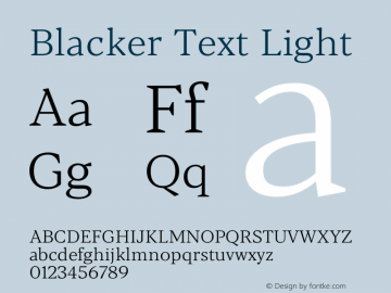 BlackerText-Light Version 1.0 | w-rip DC20180110图片样张