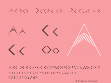 Aero Display Regular Version 1.000 Font Sample