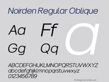 Noirden Regular Oblique 图片样张