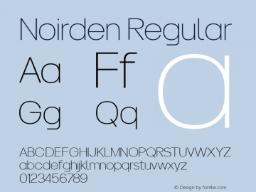 Noirden Extra Light 1.000 Font Sample