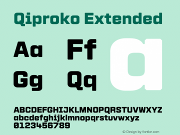 Qiproko Extended Version 1.000;PS 001.000;hotconv 1.0.88;makeotf.lib2.5.64775; ttfautohint (v1.4.1)图片样张